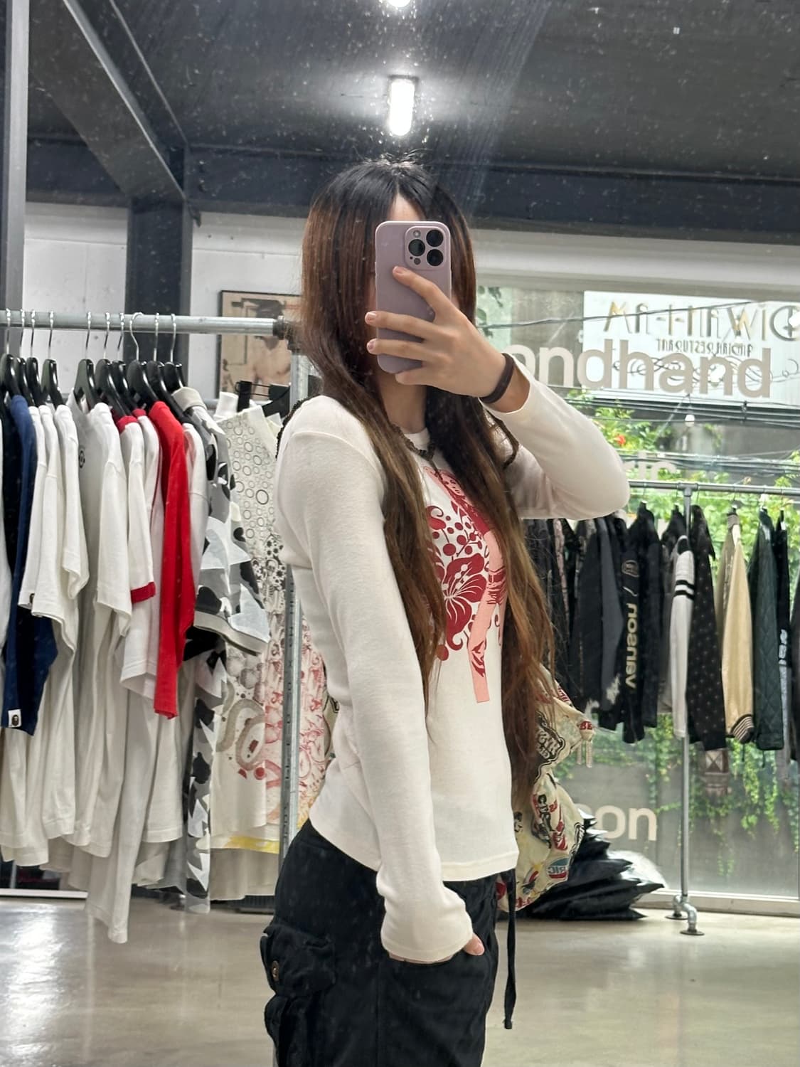 히스테릭글래머 프린팅 롱슬리브 골지티셔츠 상품이미지2