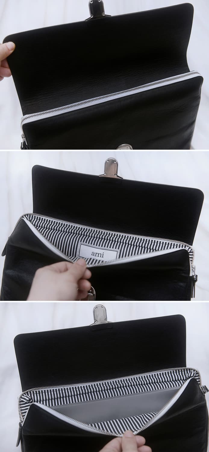 아미 (AMI) 베지터블 레더 플랩 클러치백 도큐먼트케이스 상품이미지8