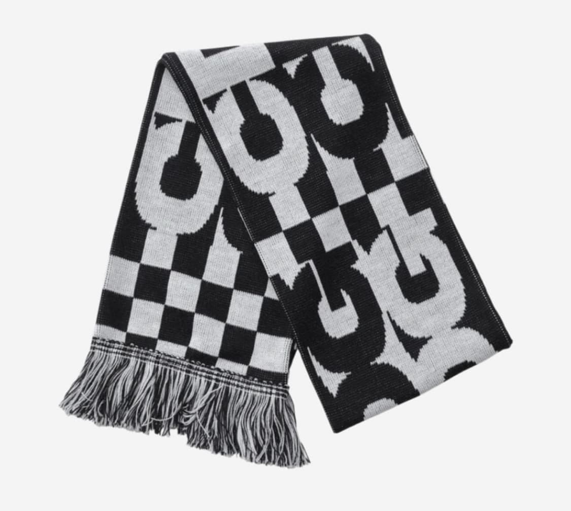 CDG 로고 체크 스카프 화이트 블랙 상품이미지1