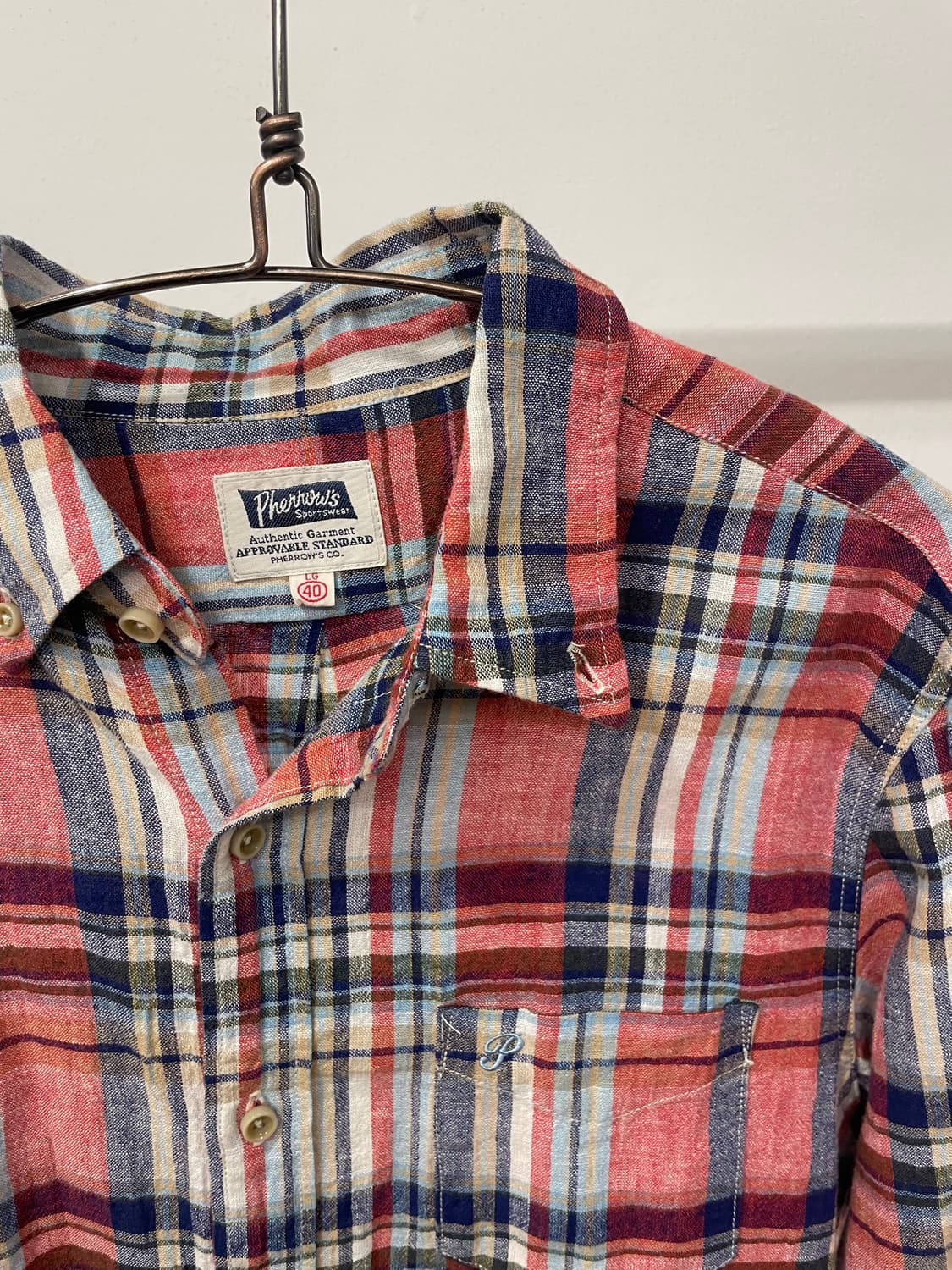 pherrows madras linen shirt 상품이미지2