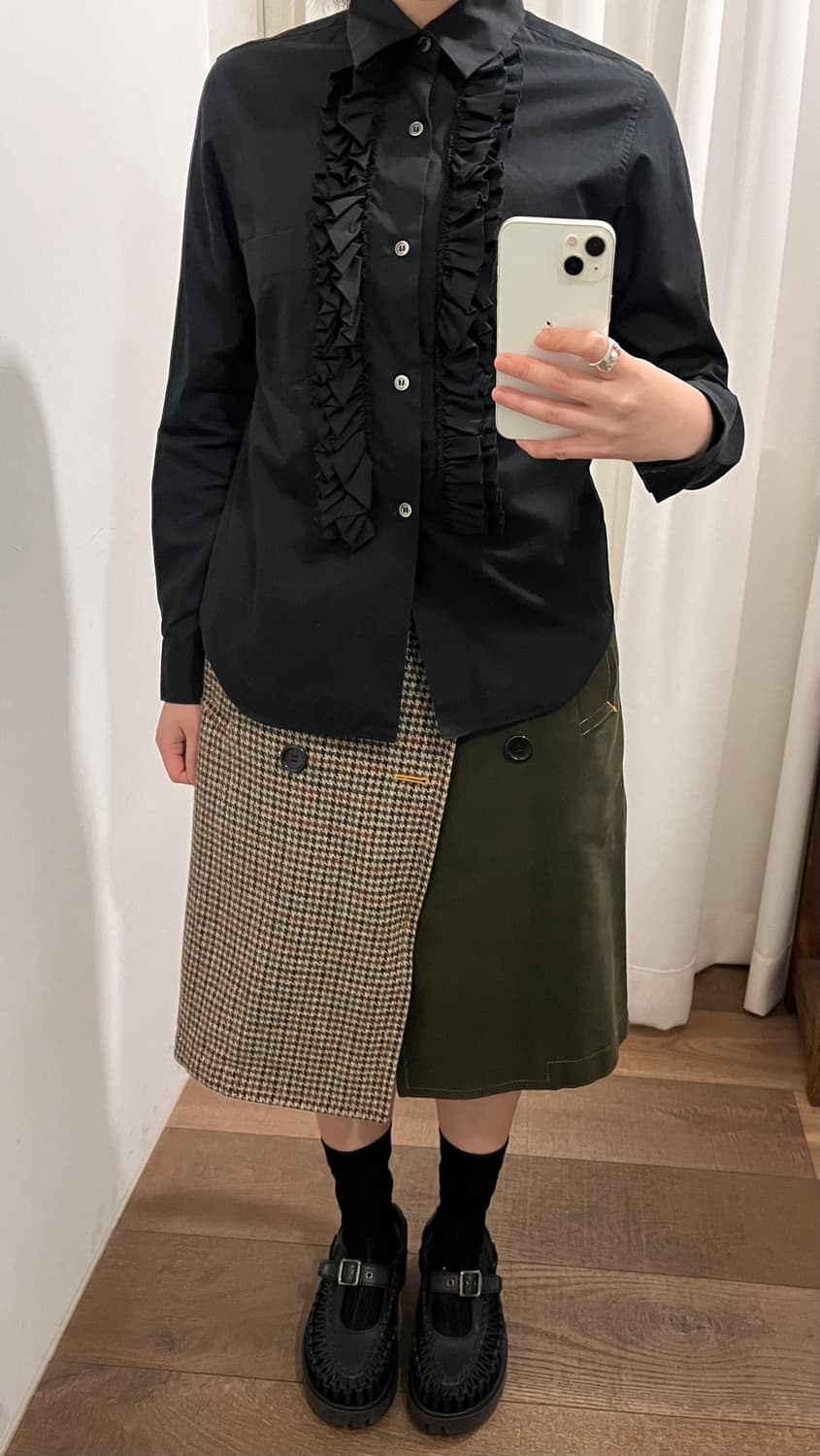Hound Tooth Check Docking Skirt 상품이미지3
