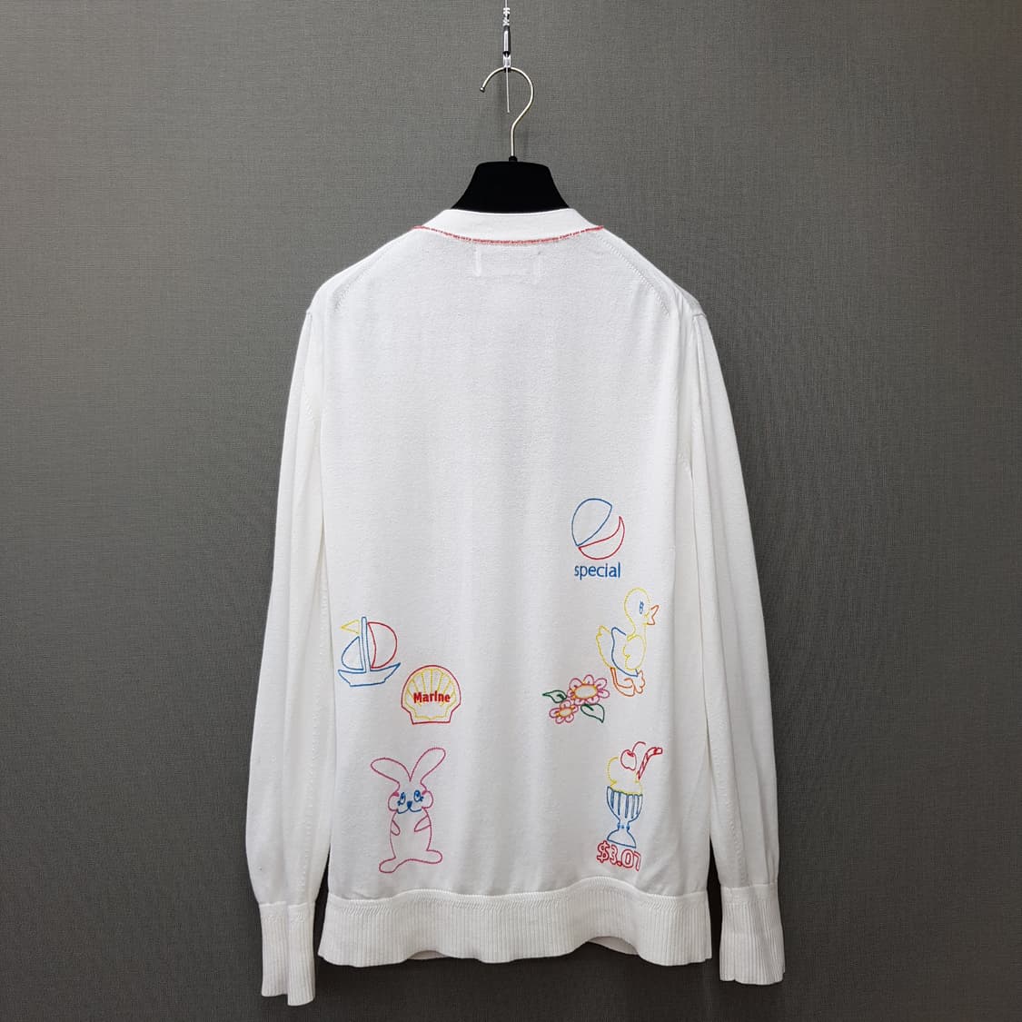 뮤베일 MUVEIL 자수 포인트 V넥 가디건 38사이즈 상품이미지4