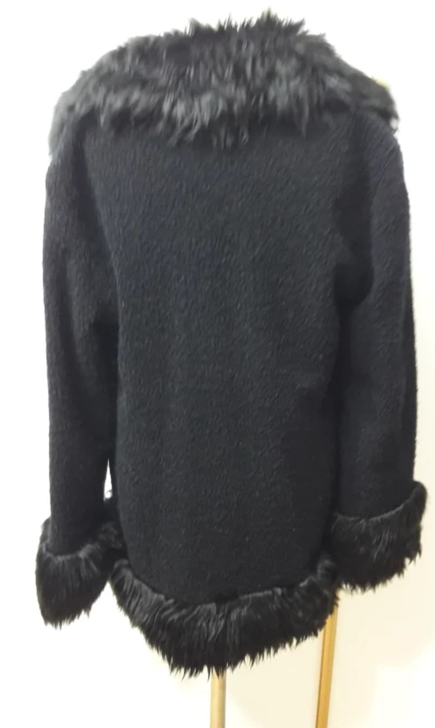 Y2k 갸루 빈티지 블랙 퍼 로브 코트 자켓 상품이미지3