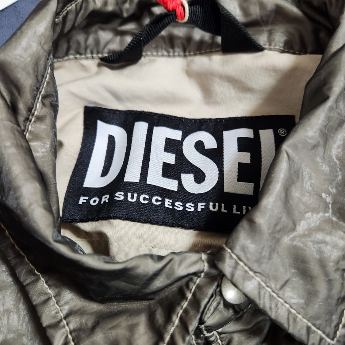 디젤 DIESEL S-U24 나일론 오버셔츠 자켓 올리브 L 상품이미지10