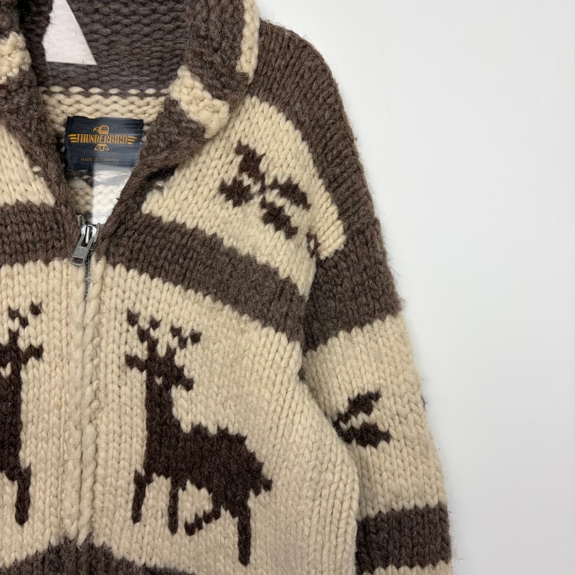 썬더버드 캐나다 코위찬 니트 가디건 집업 자켓 상품이미지3