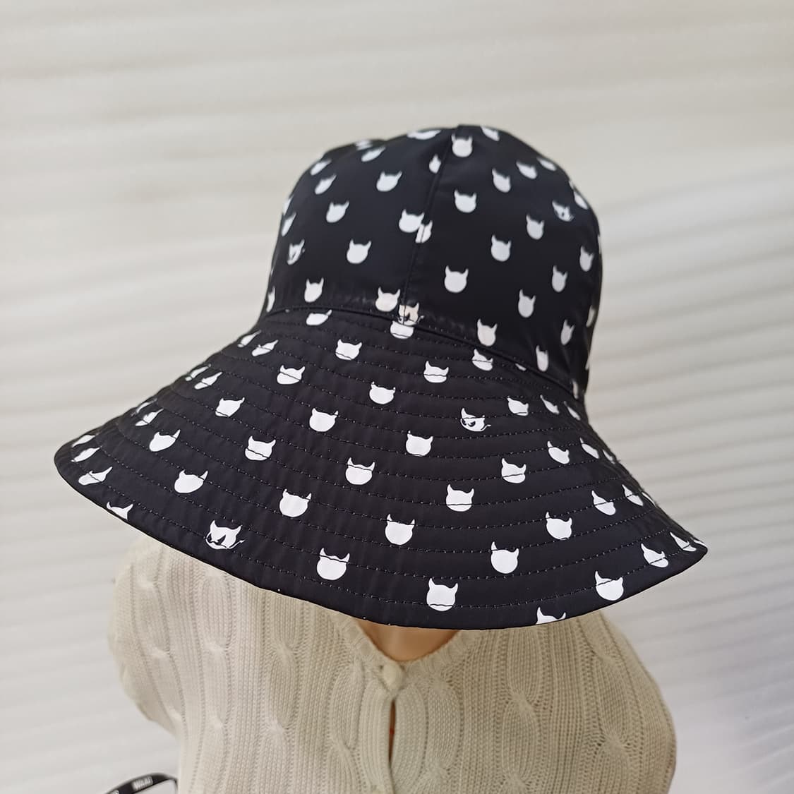 왁 골프 양면 버킷햇 벙거지 여성 모자 큐티 블랙 훌륭 맨질 사랑봉봉 상품이미지4