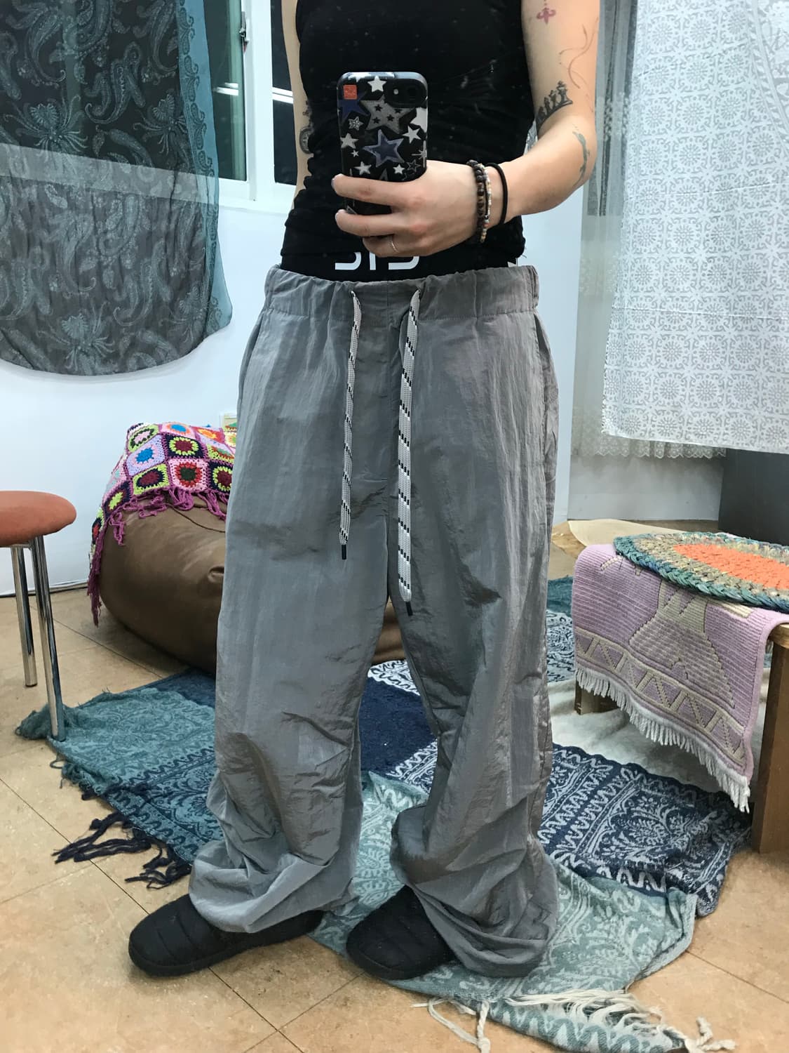 자라 실버 밴딩 우븐팬츠  상품이미지1