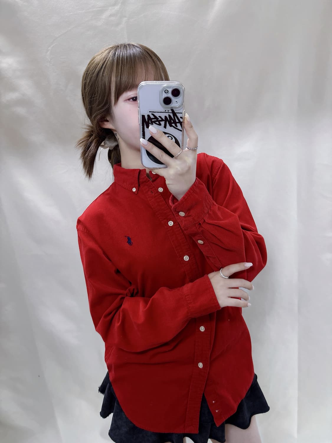 폴로 랄프로렌 레드 쿄듀료이 솔리드 셔츠  상품이미지1