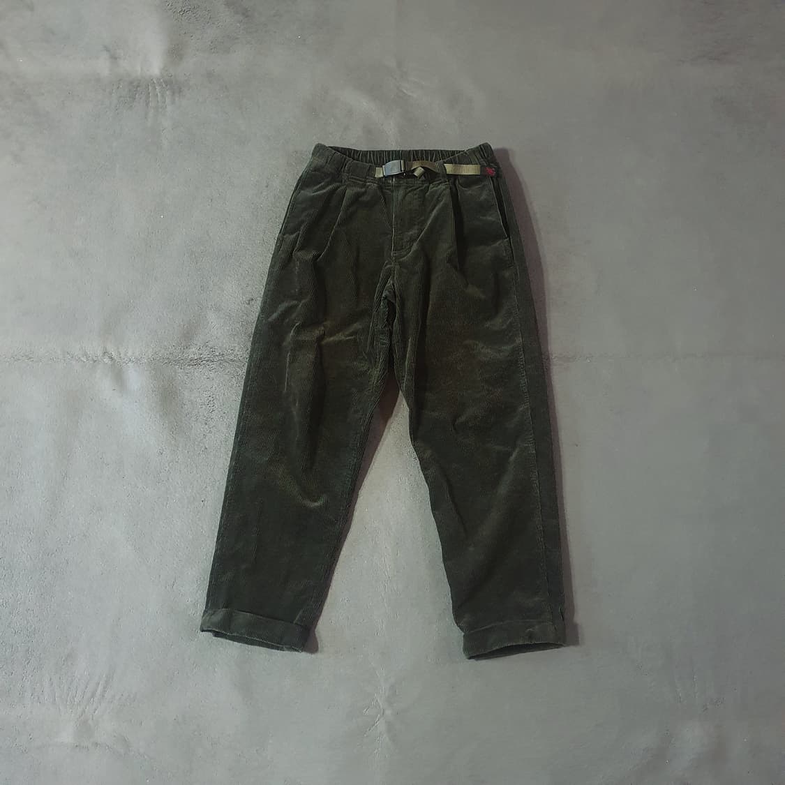 그라미치 테이퍼드 롤업 코듀로이 팬츠 바지 M 카키 상품이미지1