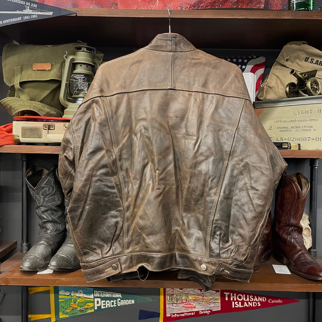 70s 카우하이드 리얼 레더 type 3 모델 트러커 소가죽 자켓 상품이미지2