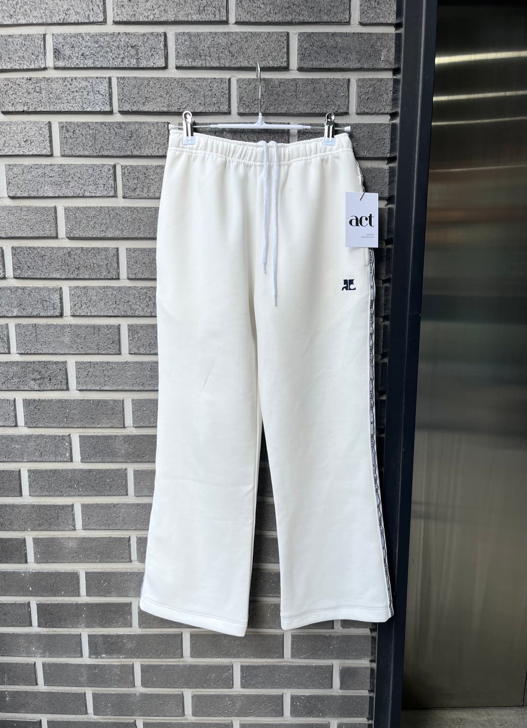 COURREGES 꾸레쥬 로고 팬츠 아이보리 S 상품이미지1