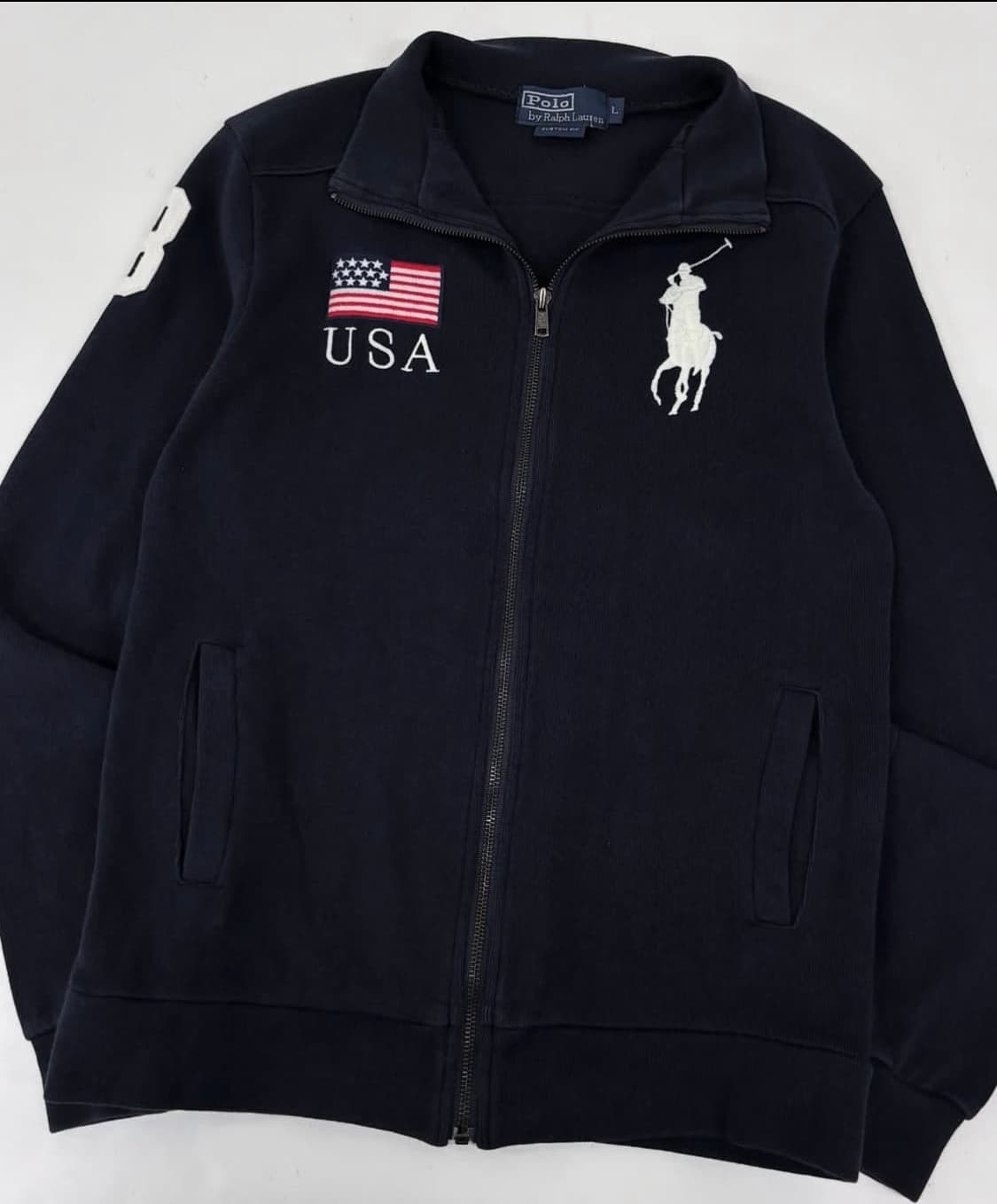 폴로 빅포니 성조기 집업 블랙 상품이미지1