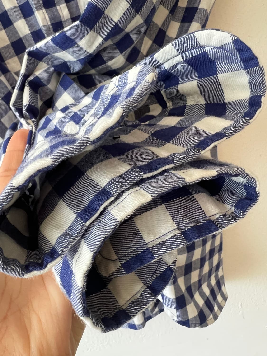 브룩스브라더스 남성 네이비 깅엄체크 코튼긴팔셔츠 상품이미지4