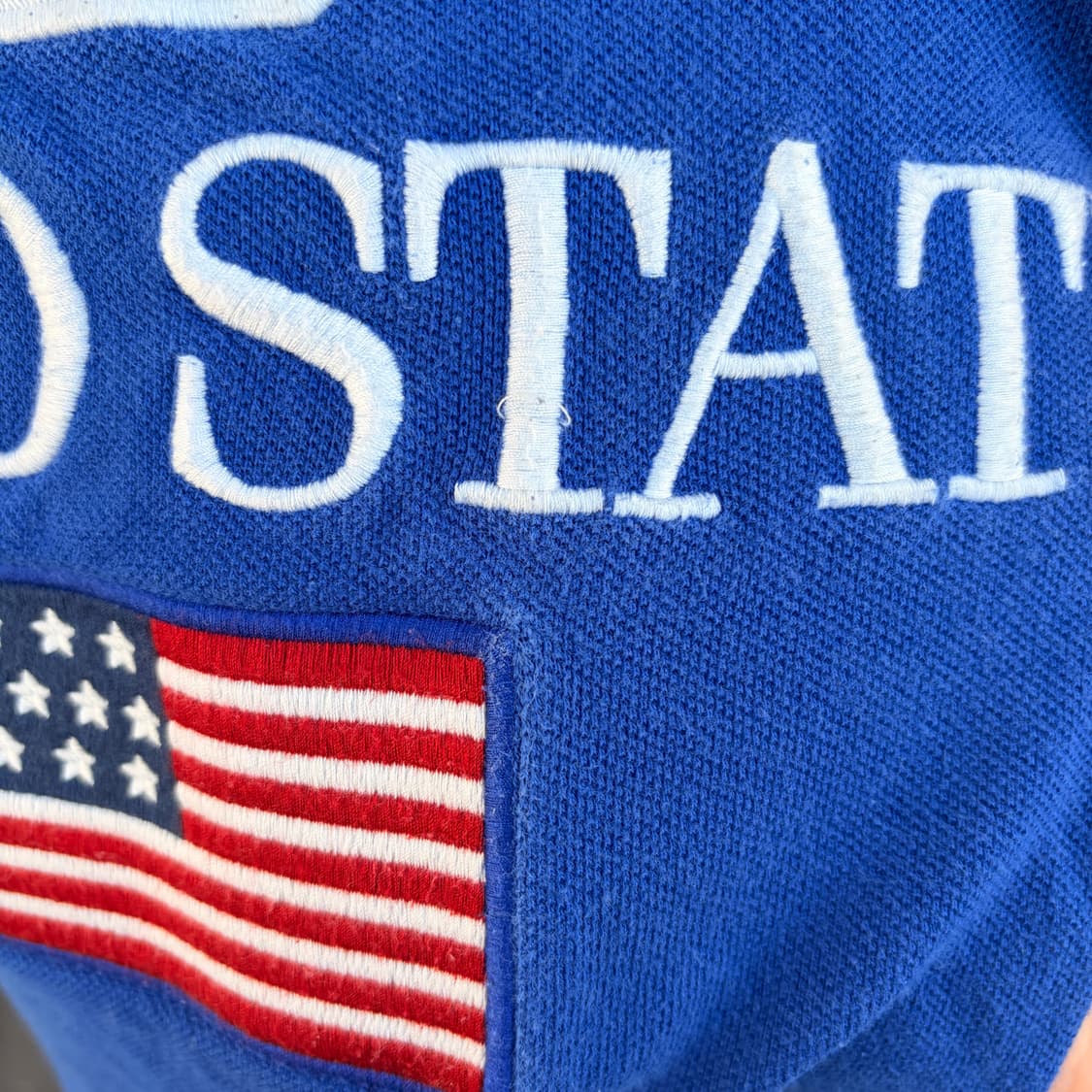 폴로 랄프로렌 USA성조기 화이트 빅포니 PK카라 반팔 티셔츠 상품이미지5