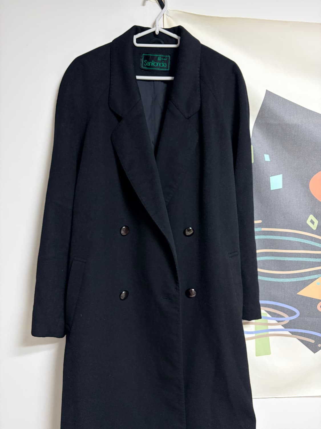 캐시미어 100% 핸드메이드 더블 롱코트 블랙 상품이미지3