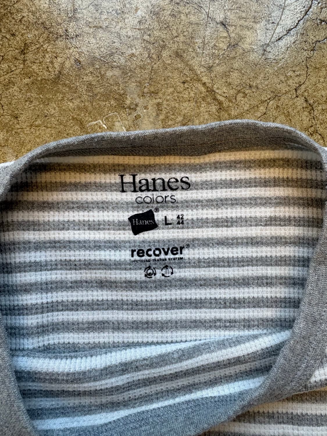 헤인즈 Hanes 그레이 스트라이트 롱슬리브 티 상품이미지4