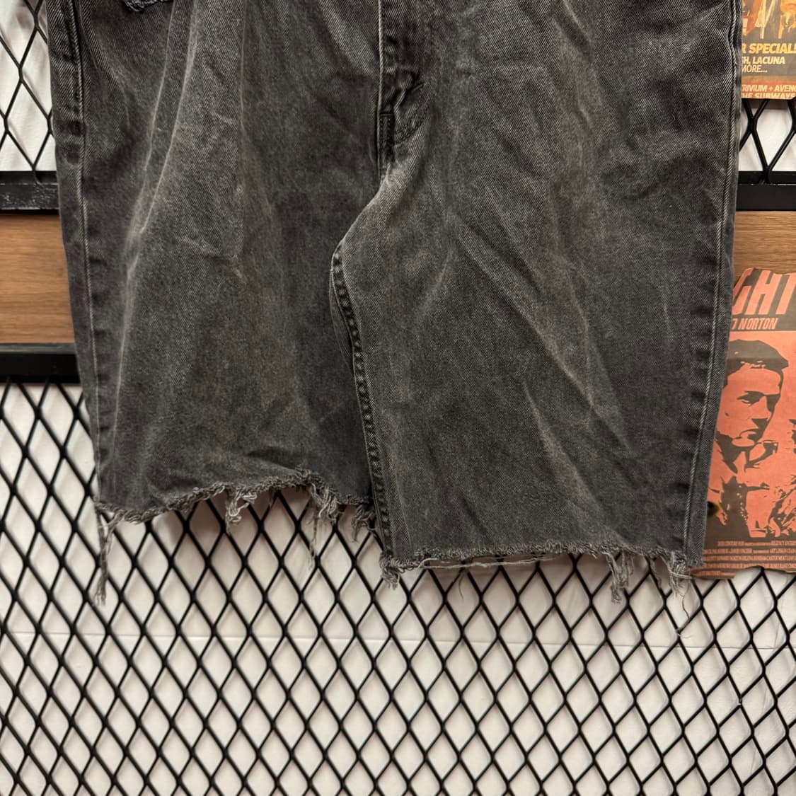 리바이스 550 데님 반바지 전면 포켓 커스텀 패치 포인트 흑청 상품이미지4