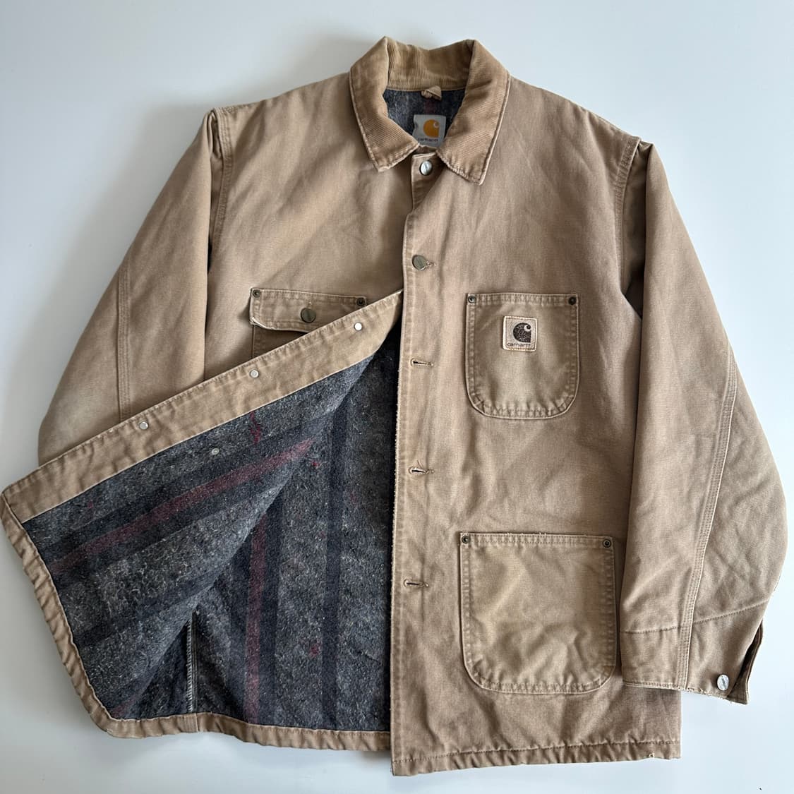 Carhartt 칼하트80‘s OG 블랭킷 디트로이트 레더로고 초어자켓 상품이미지4