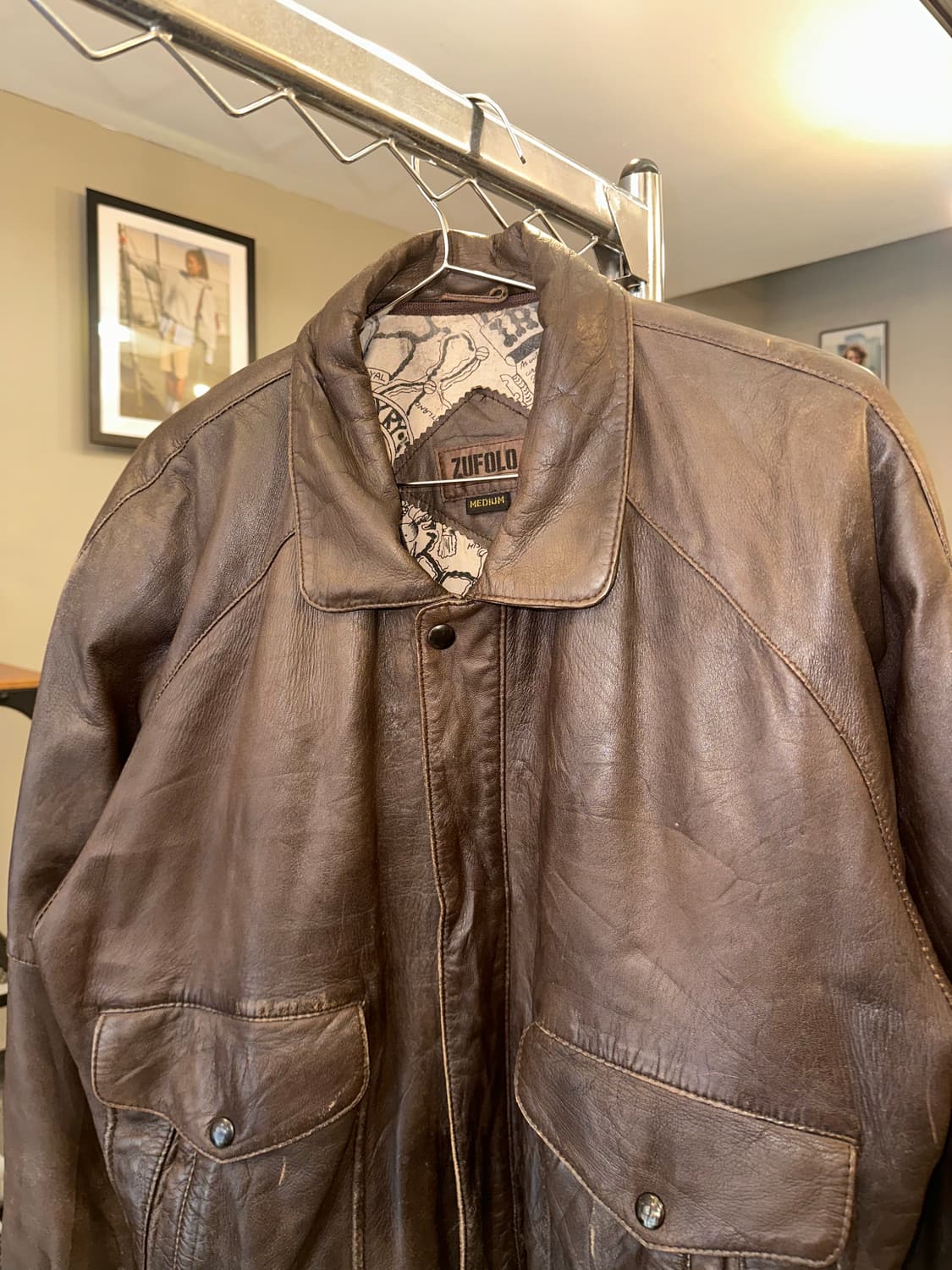 90’s Japanese Shell-leather aged jacket 상품이미지6