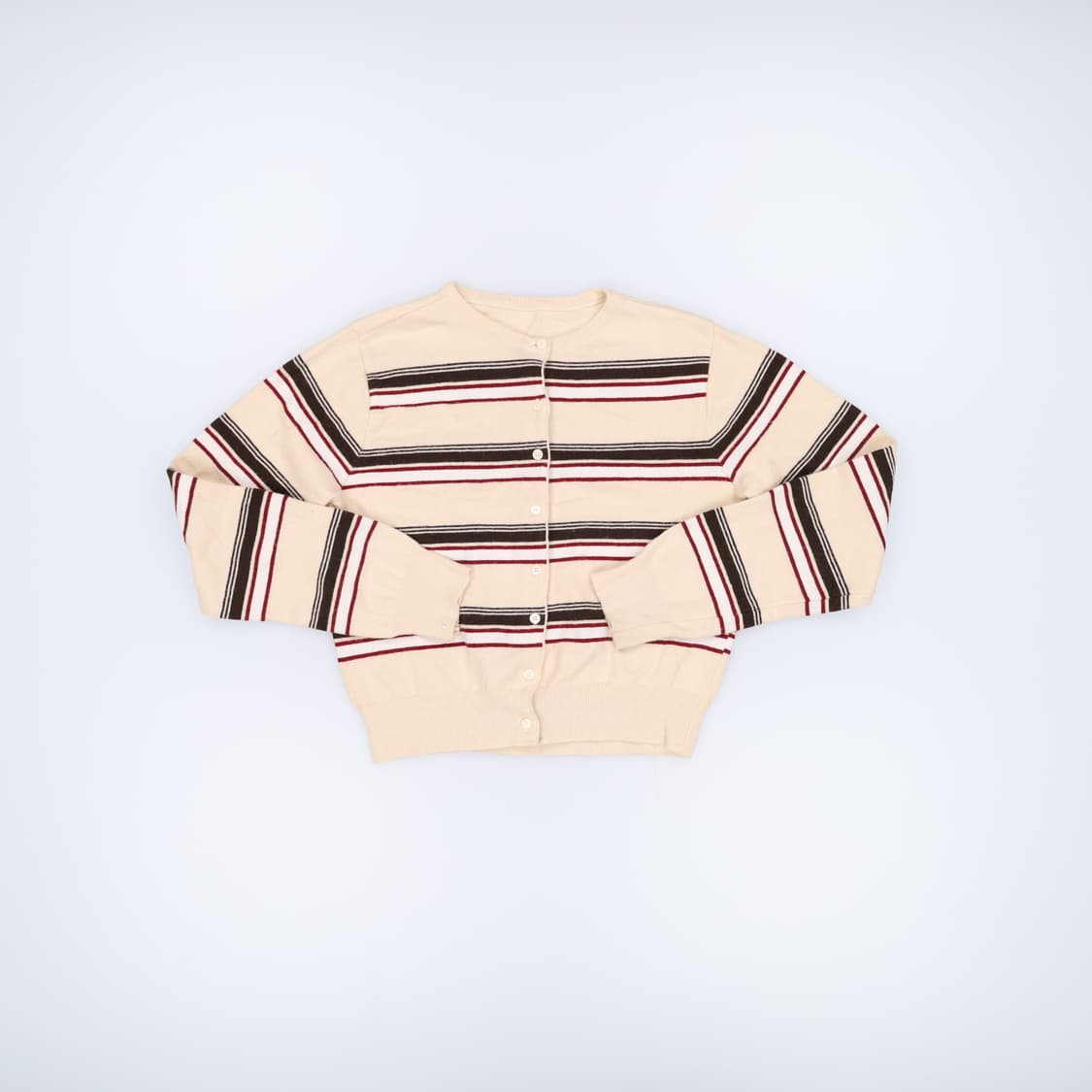 [44반정도] 빈티지 여성 스트라이프 가디건  1229H2 상품이미지1