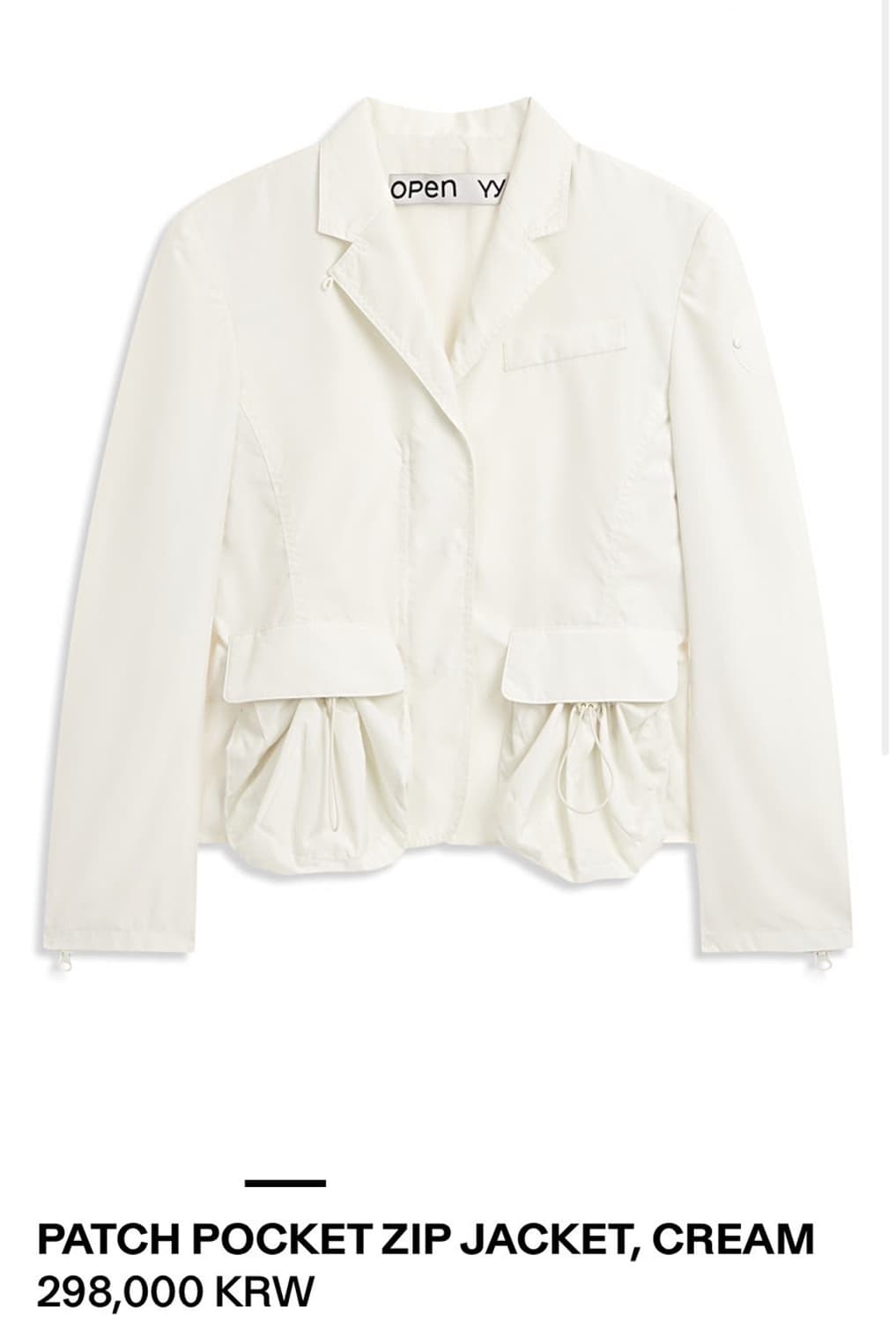 PATCH POCKET ZIP JACKET, CREAM (세트) 상품이미지1