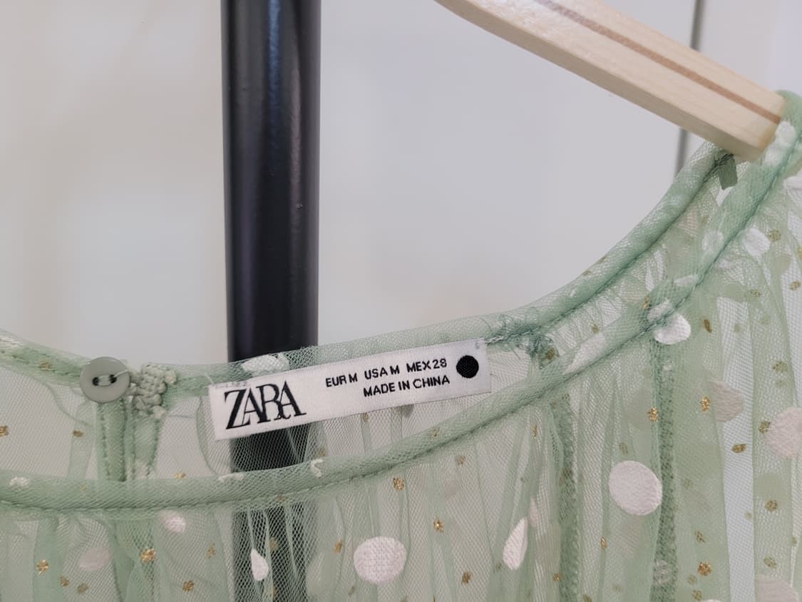 자라 ZARA 시스루 블라우스 M사이즈 66~77 상품이미지3