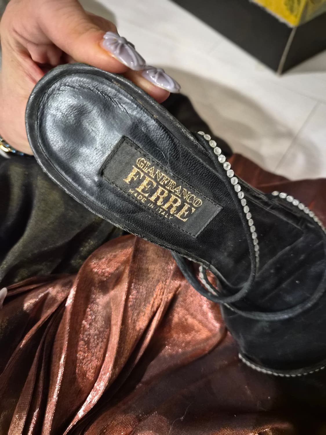 Gianfranco Ferre  큐빅스트랩 힐 샌들 상품이미지4