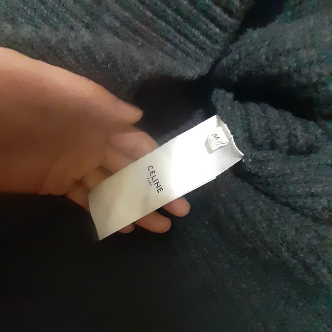 백화점판 셀린느 리브드 니트 후드티 상품이미지3