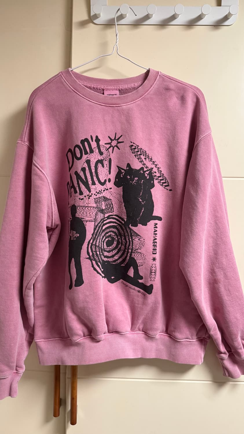 마하그리드 핑크 피그먼트 스웻셔츠 M 상품이미지3