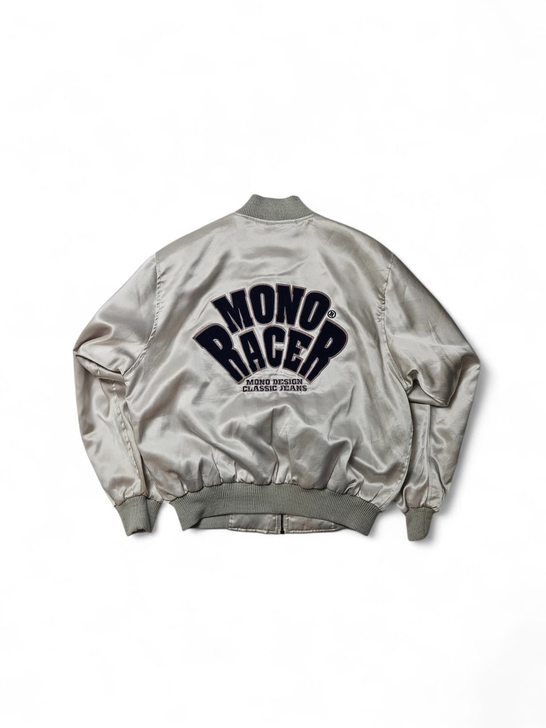 1990s 모노레이싱 빈티지 사틴 바시티 자켓 XL 상품이미지3