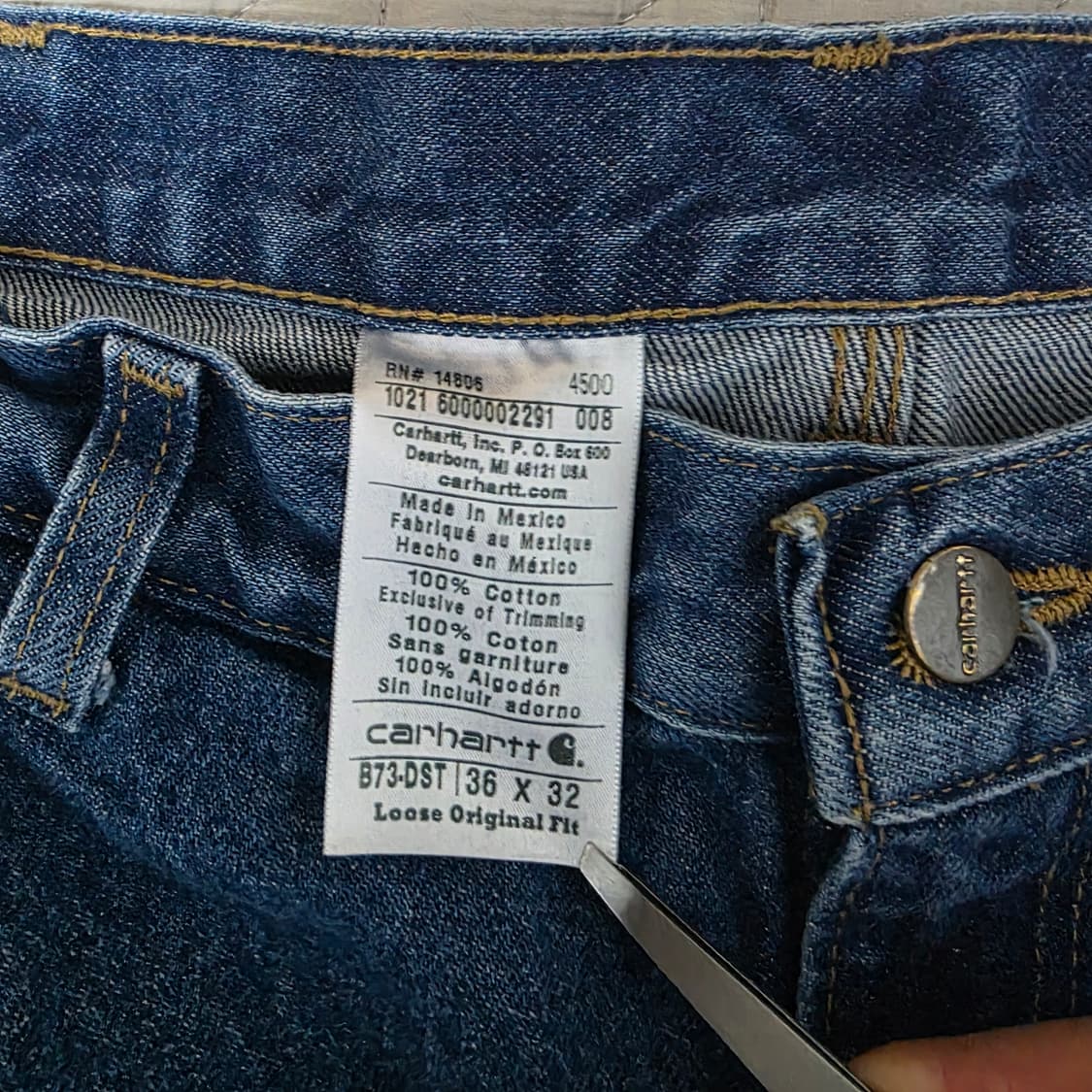 [36X32] 빈티지 칼하트 더블니 B73 DST 데님팬츠 굿컨디션B24 상품이미지7