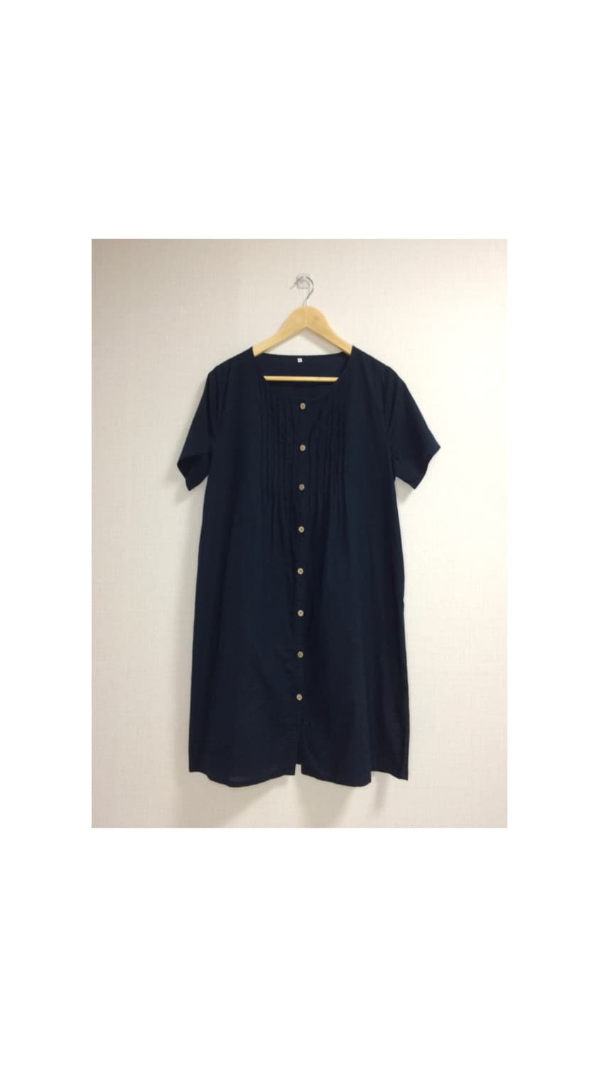 빈티지 네이비 반팔 튜닉 원피스 상품이미지1