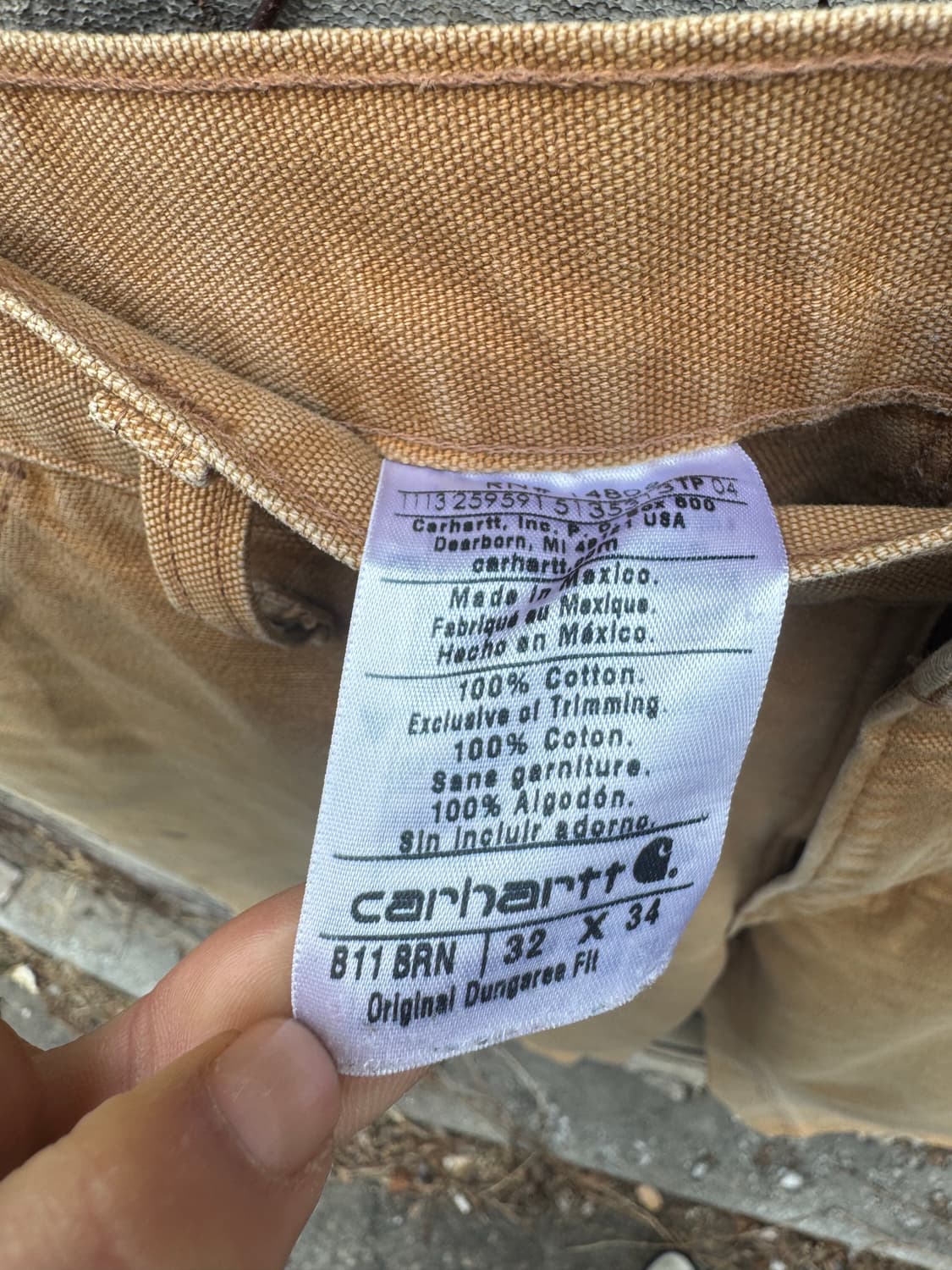칼하트 빈티지 b11 브라운 페이딩 카펜터 싱글니 워크 팬츠 32 상품이미지7