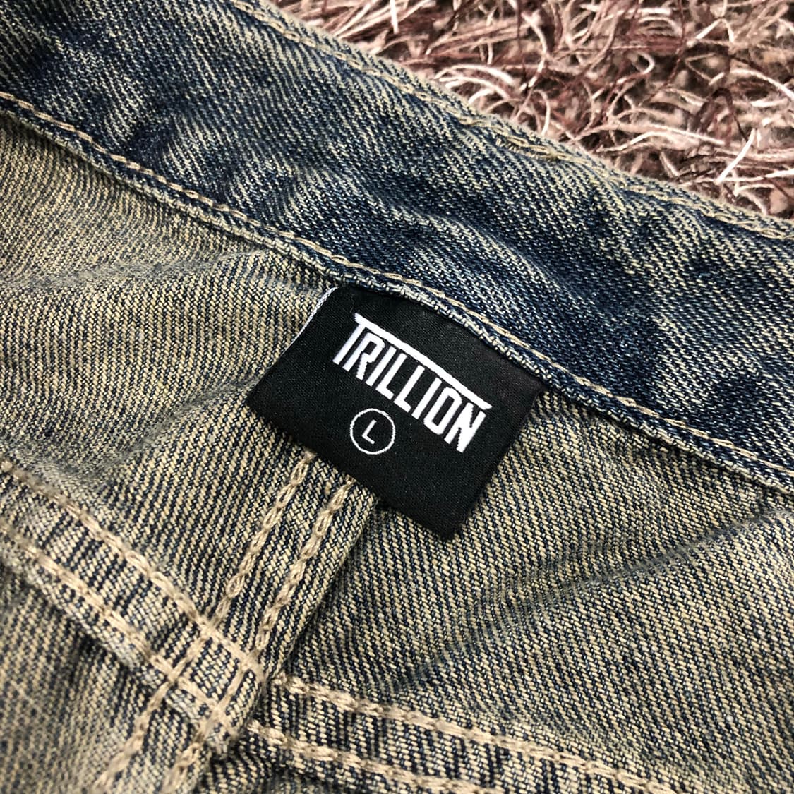 새상품 트릴리온 컬러 블록 카고 벌룬 데님 팬츠 상품이미지6