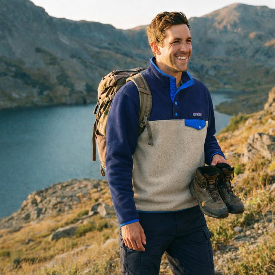 파타고니아 헤비웨이트 신칠라 풀오버 네이비 베이지 L
 상품이미지1