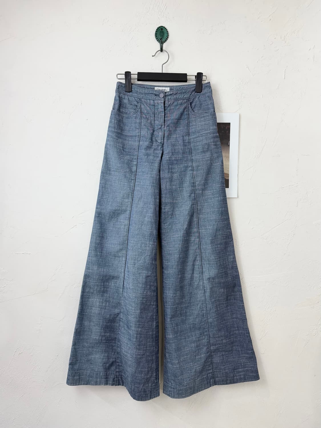 샤넬 2003ss 샴브레이 벨보텀 팬츠 상품이미지1