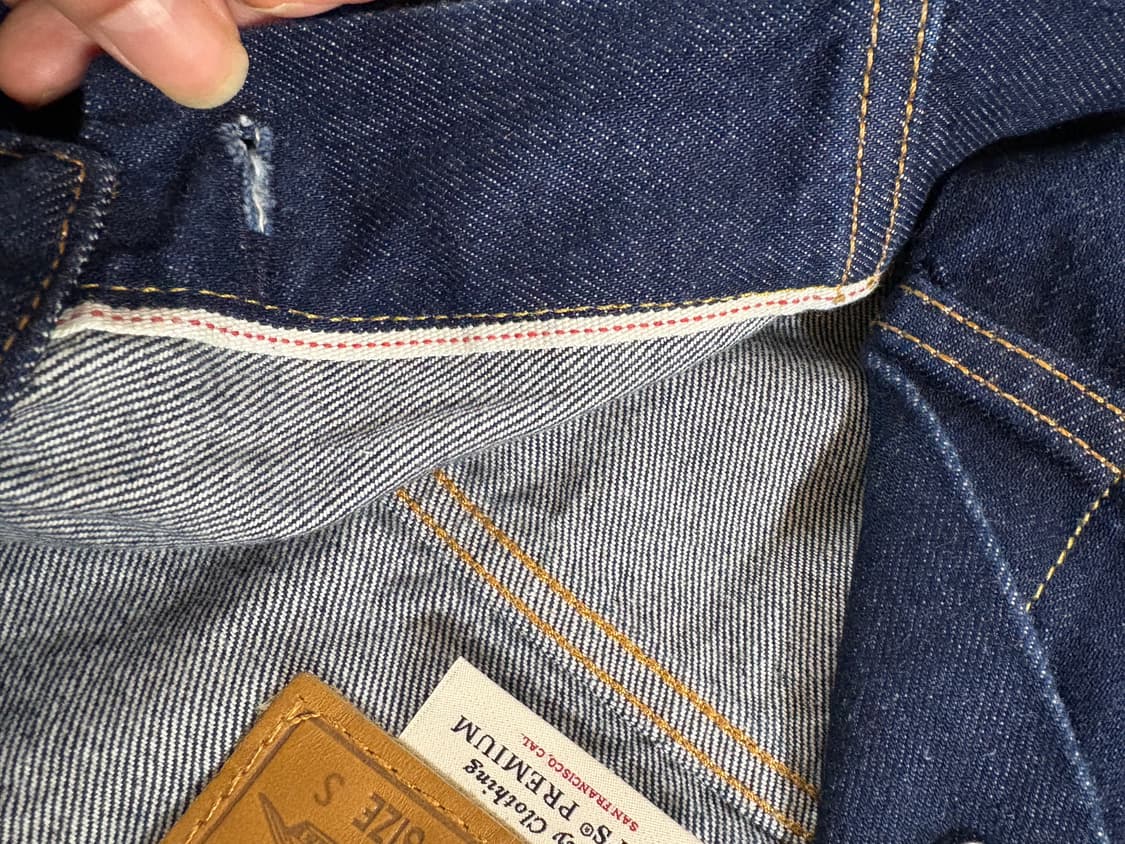 리바이스 셀비지 데님 타입원 자켓 S 새상품 린스드 상품이미지7