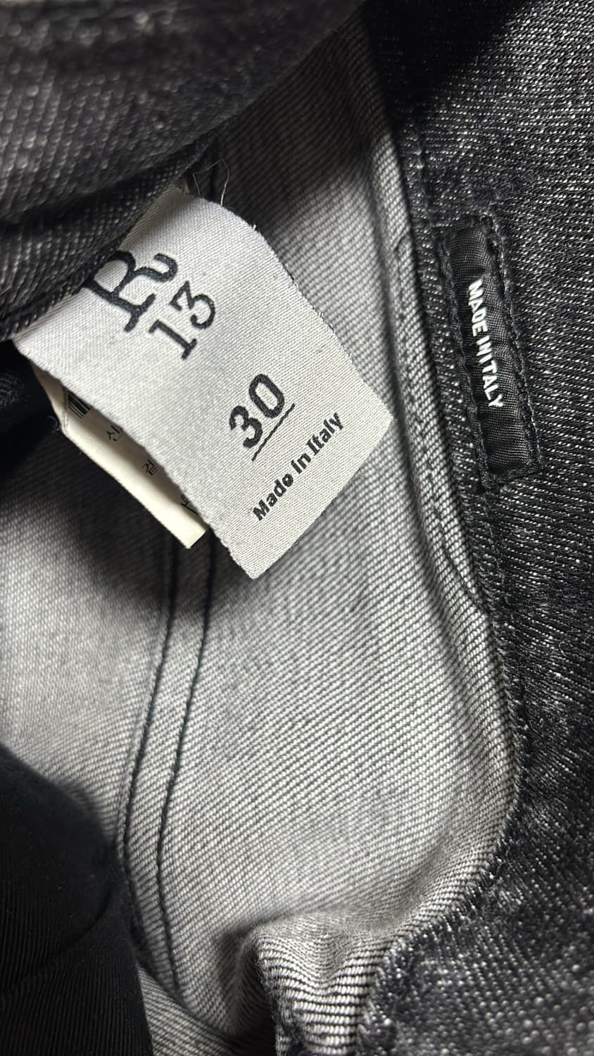 알서틴 r13 블랙 디스 워싱 데님진 흑청 스트레이트핏 상품이미지7