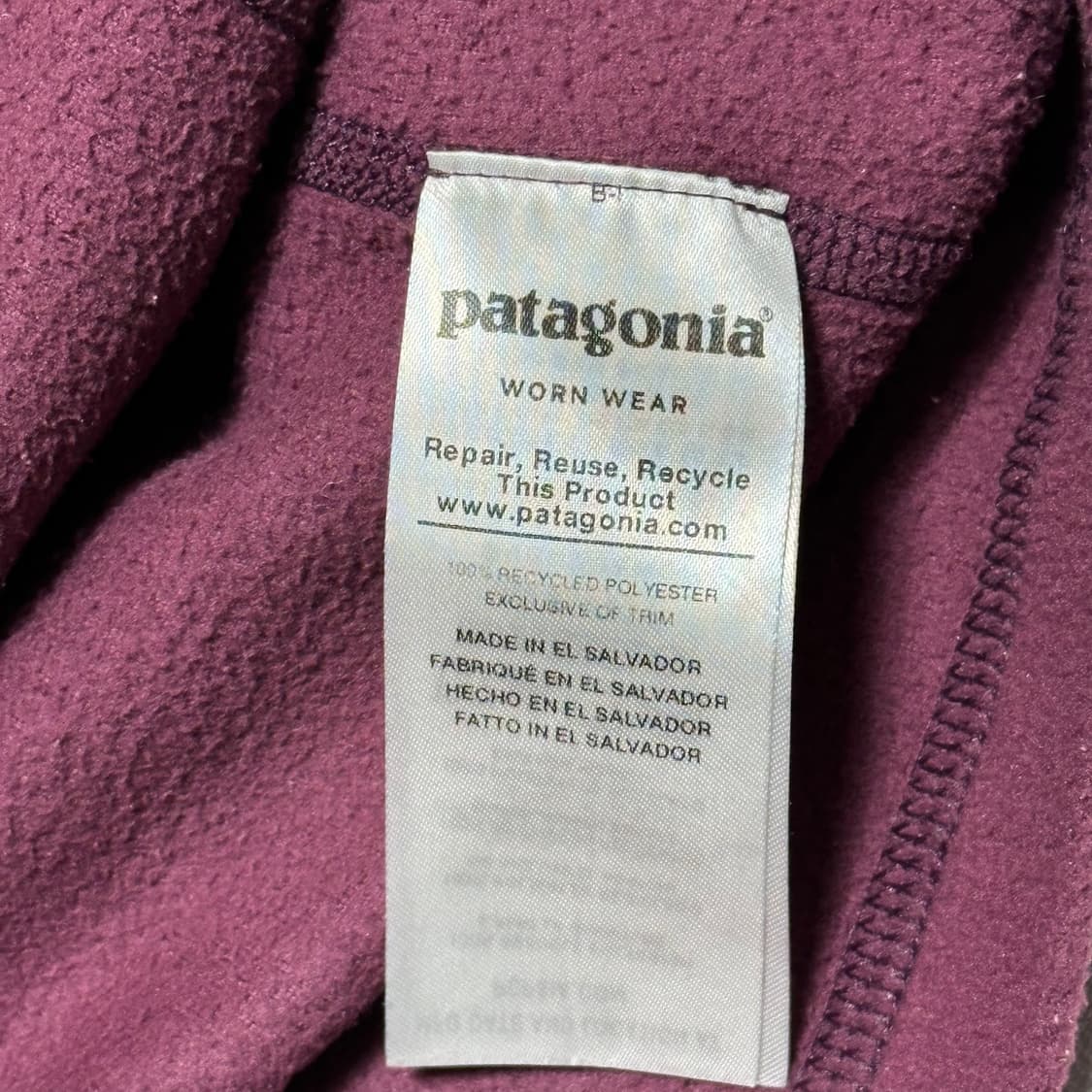 Patagonia 여성용 버건디 하프집업 후리스 상품이미지4
