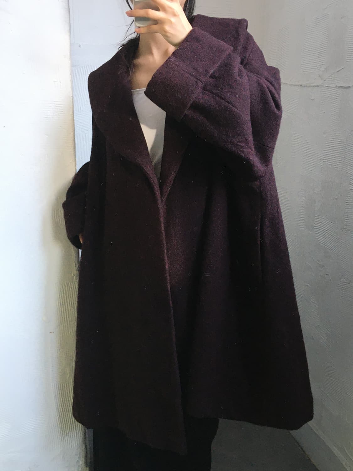 Comme des Garcons 꼼데가르송 96‘s 버건디 울 코트 상품이미지3