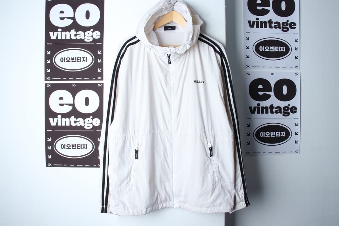 (L-2XL) 널디 집업 바람막이 점퍼자켓 빅사이즈 아이보리-H33076 상품이미지2
