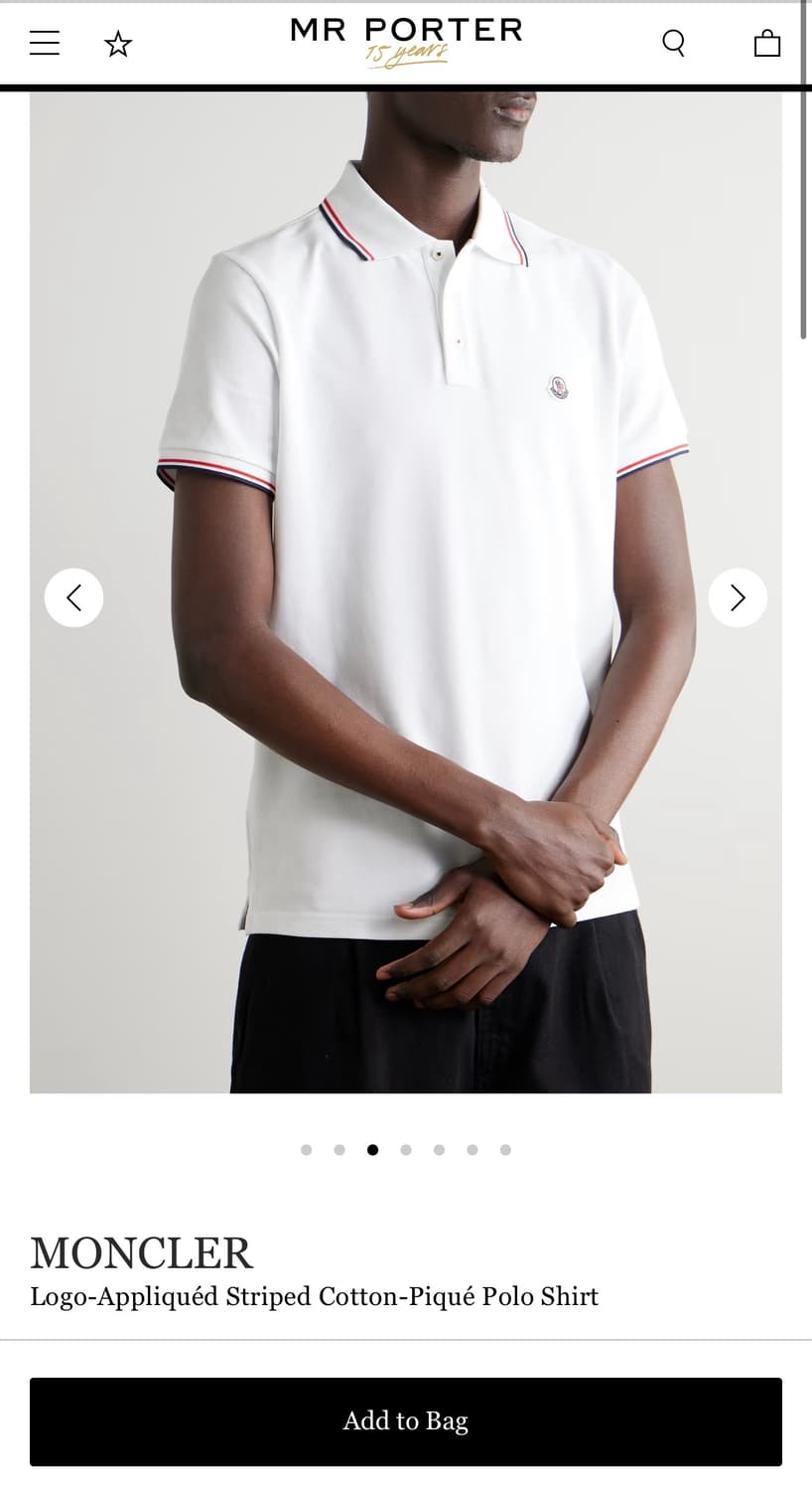 L/ 몽클레어 3선 트리밍 와펜패치 피케 반팔 상품이미지2