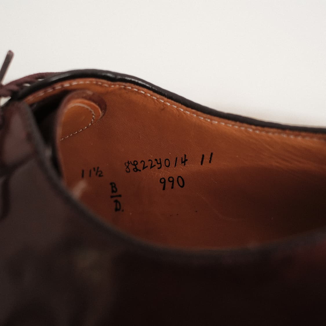 알든 990 11.5D 버건디 코도반 플레인토 더비슈즈 상품이미지7