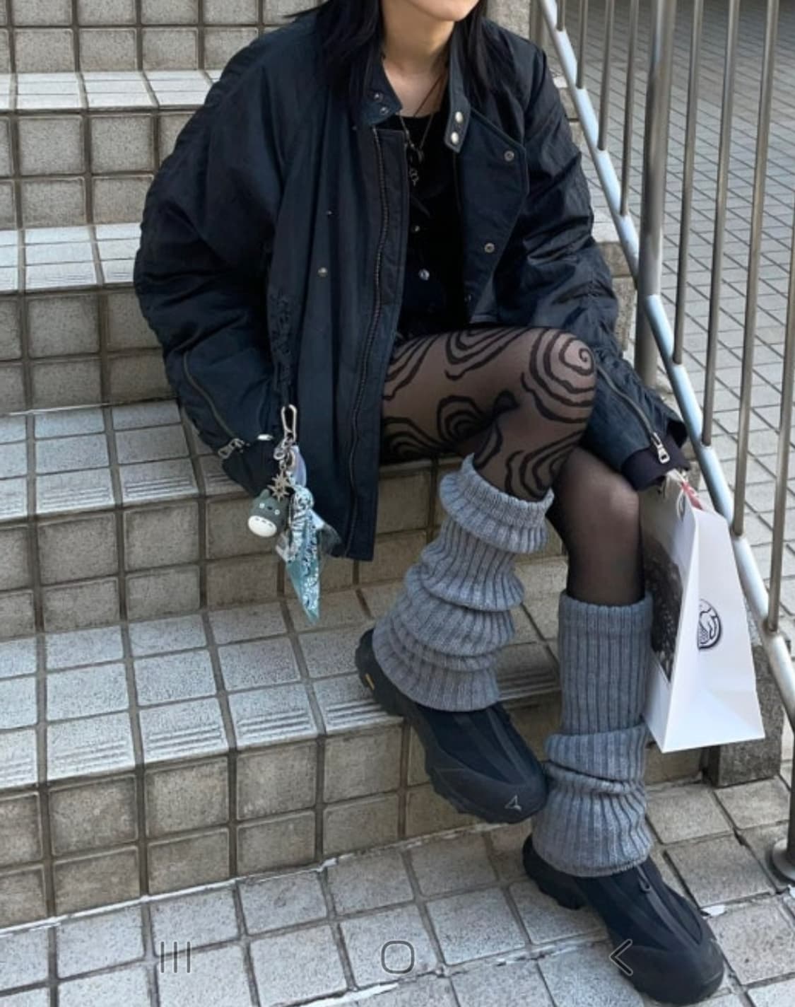 [XL] 앤더슨벨 레이스업 패디드 점퍼 블랙 상품이미지4