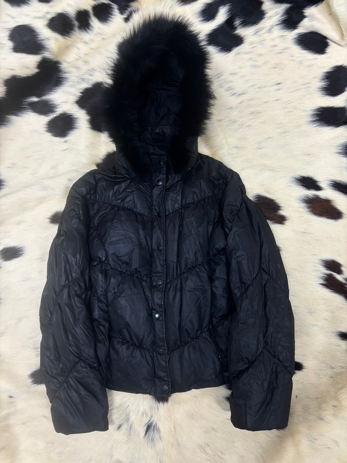 Black Fur Hoodie Black Padding 상품이미지6