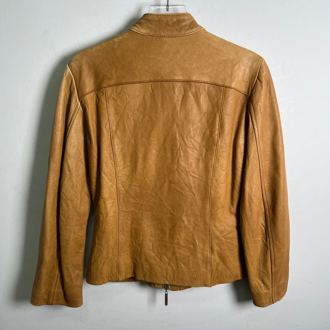 베르사체 진스 카라멜 모토 레더 자켓 S 상품이미지6