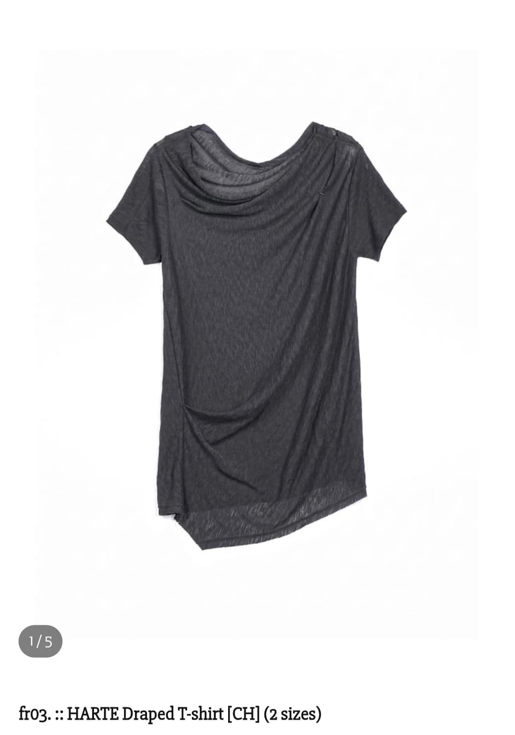 하르테올뎀 Draped T-shirt 2size 상품이미지1