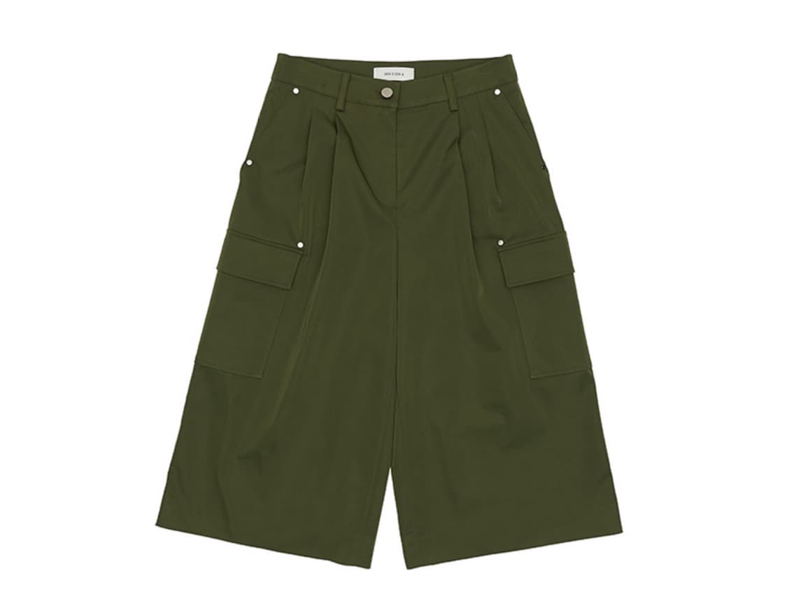 듀이듀이 와이드 쇼츠_카키 상품이미지1