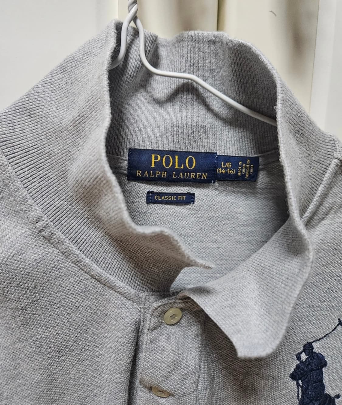 정품 폴로랄프로렌 빅포니 그레이 카라 반팔 L 상품이미지2