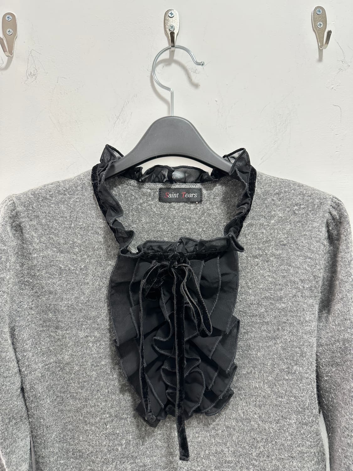 Vintage ribbon ruffle knit top 상품이미지7
